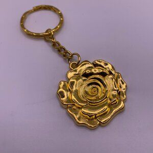 🐱 5 for $10.  Goldtone Keychain with Rose Charm